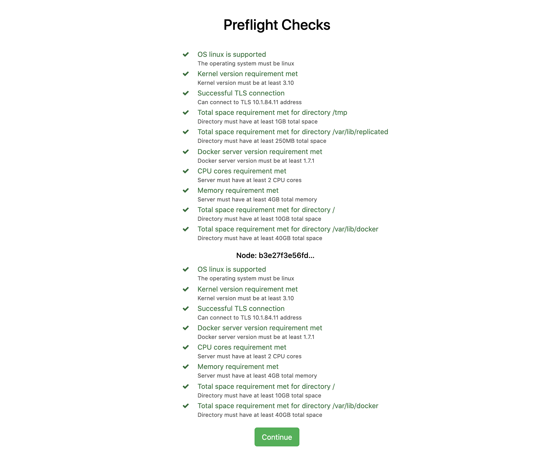 Preflight checklist