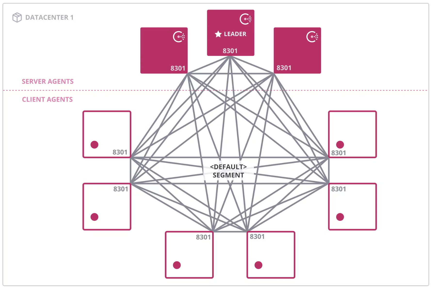 This diagram shows the <default> network segment