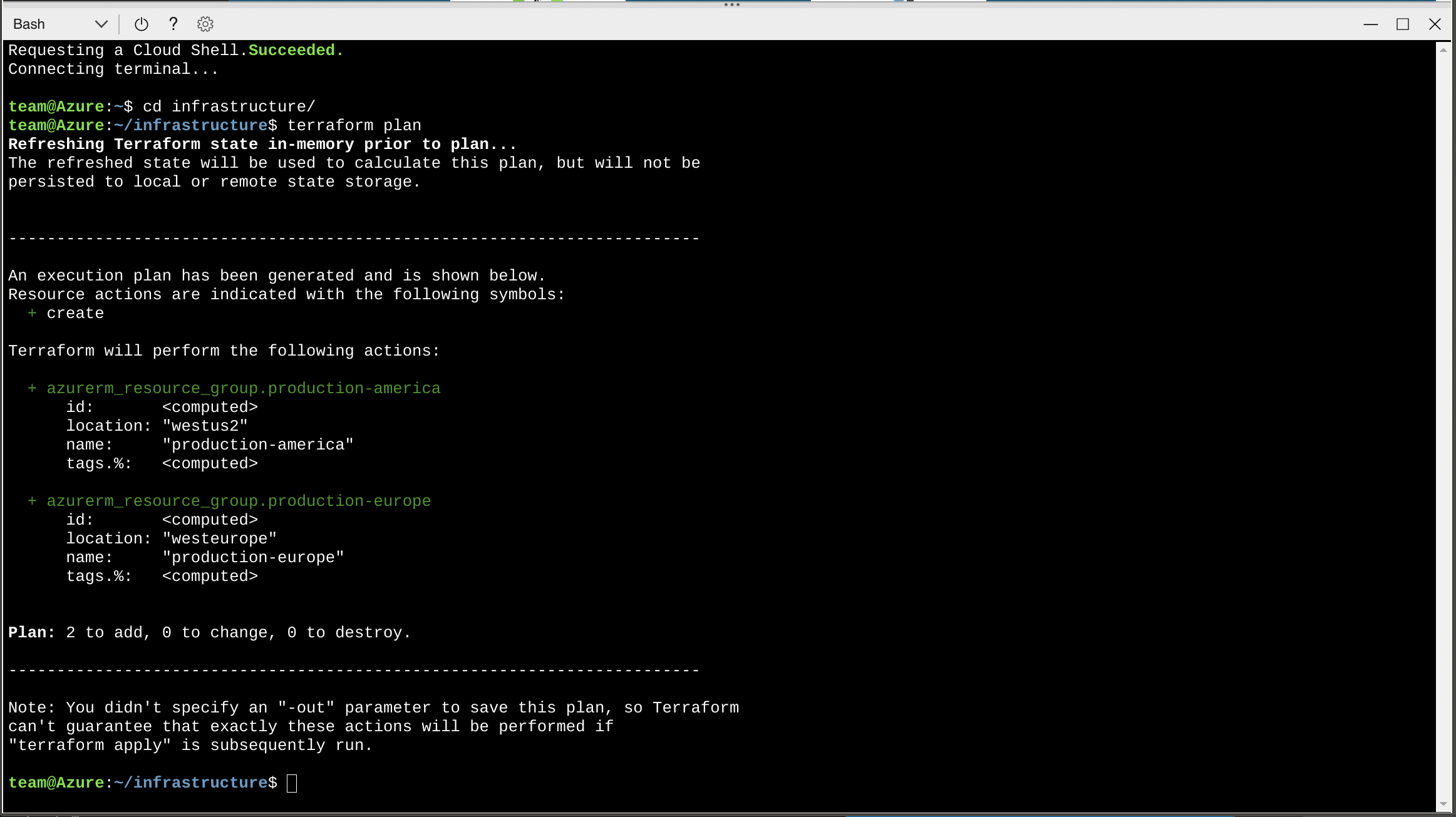 Azure Cloud Shell Terraform