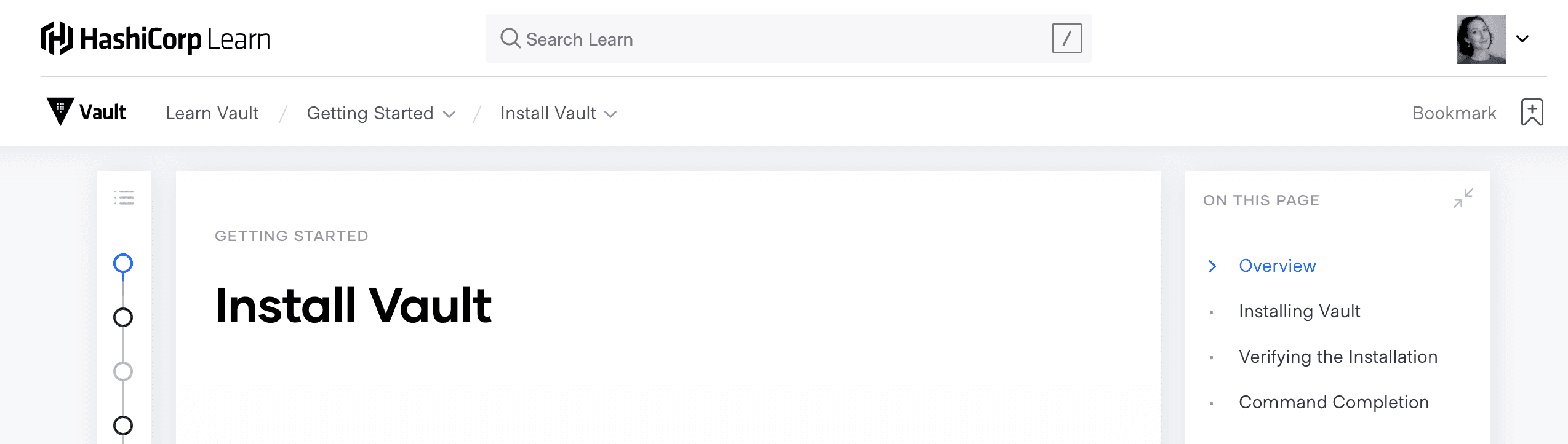 View of Learn user avatar