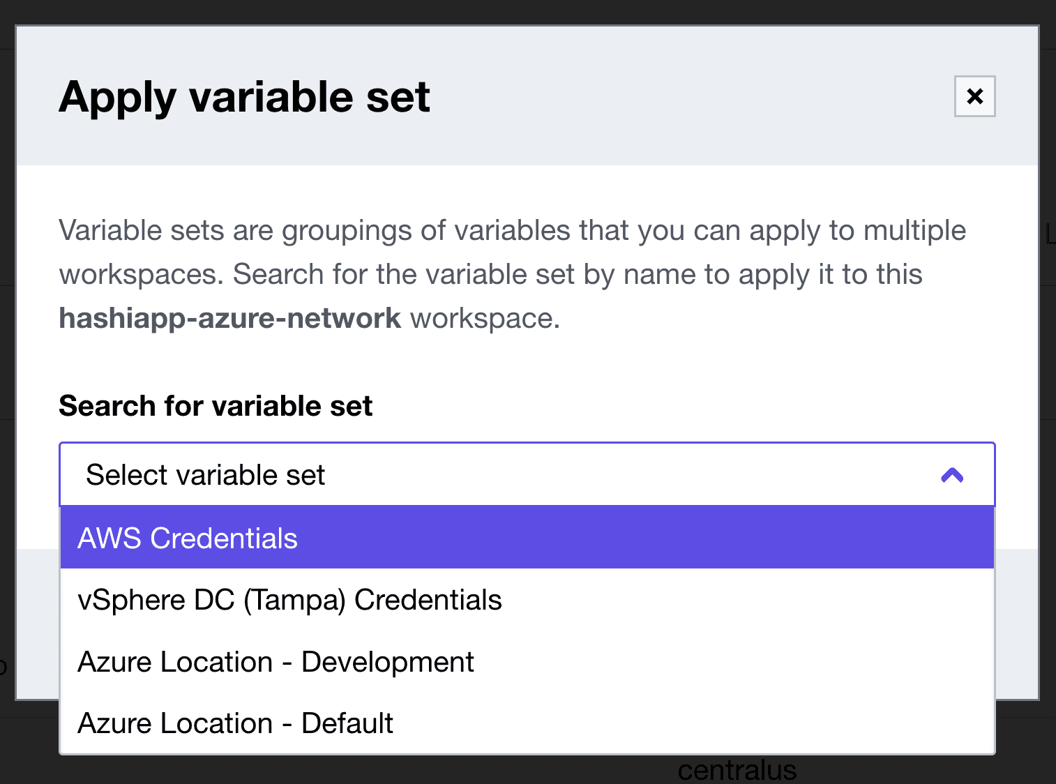 Searching for variable sets