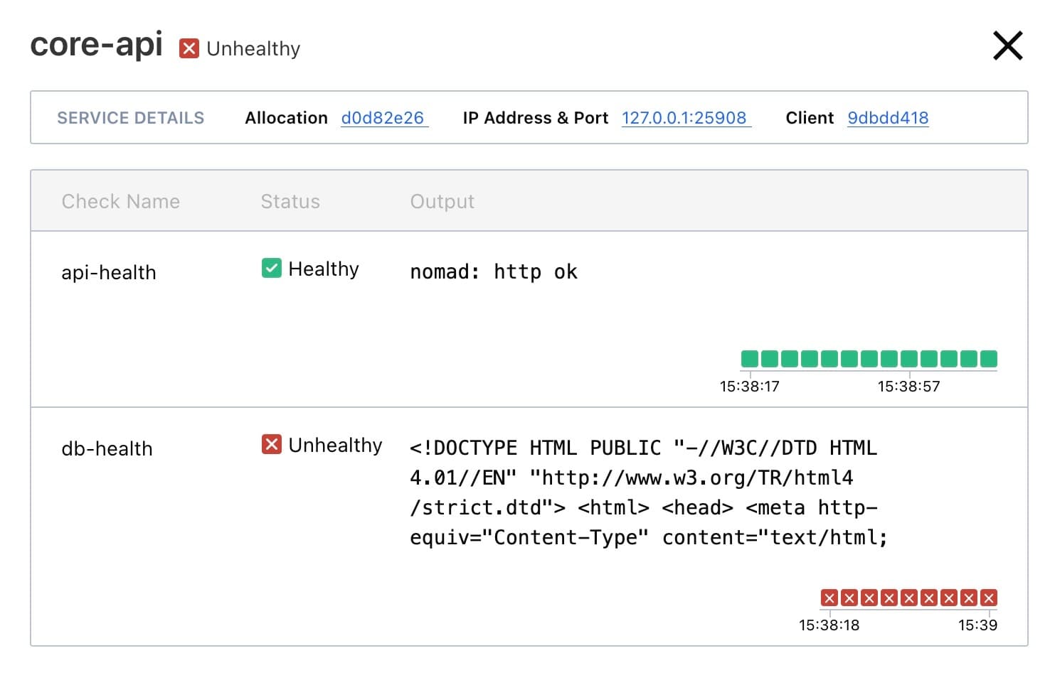 core-api health