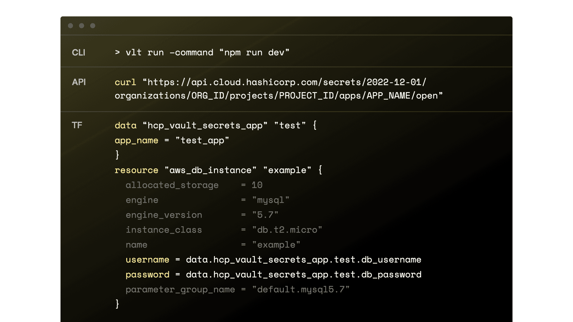 HCP Vault Secrets via CLI, API, and Terraform