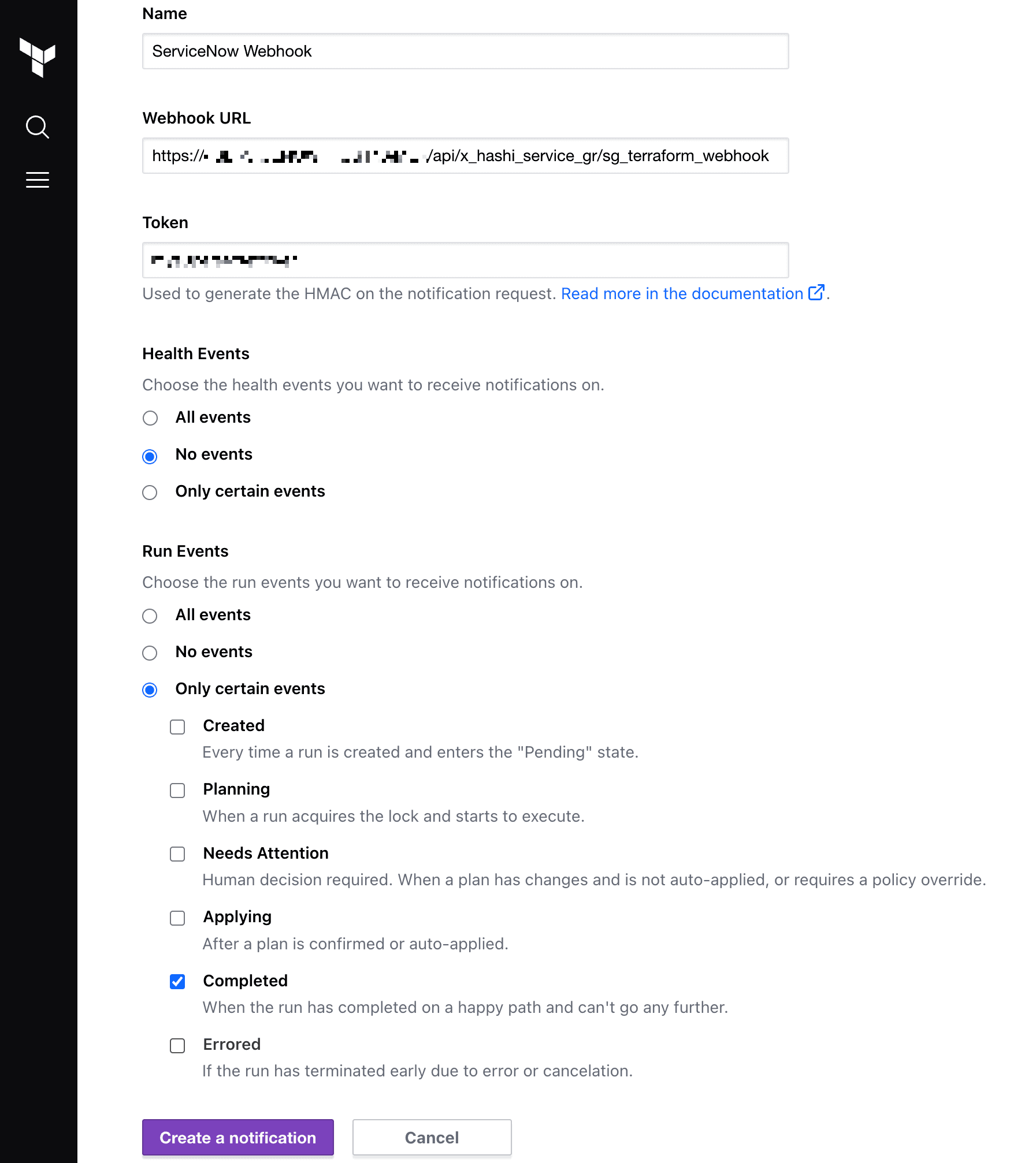 ServiceNow webhook