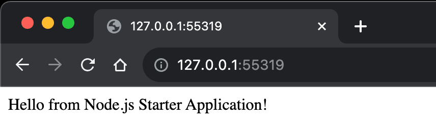 Example Node.js application accessed via a Boundary session