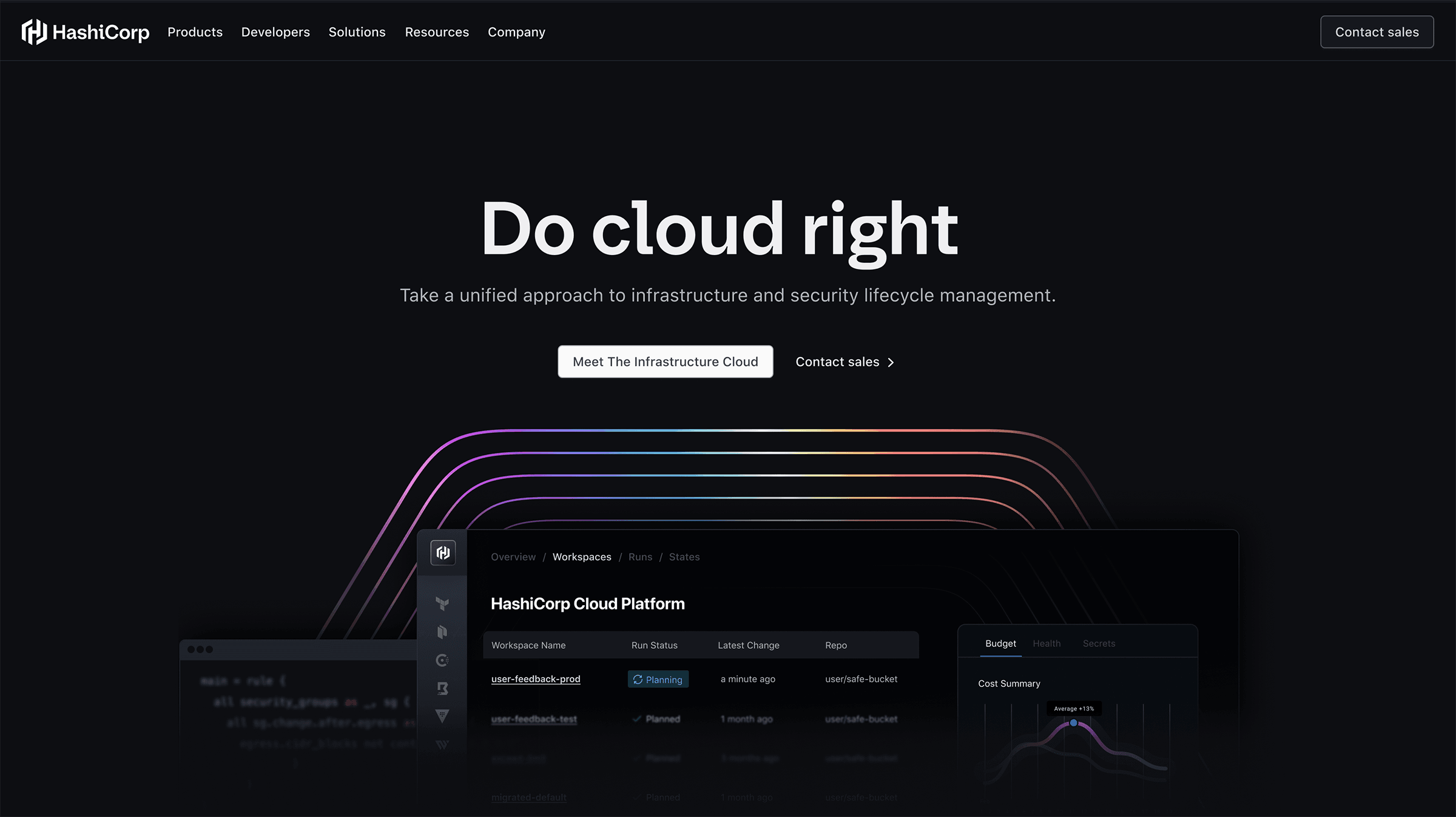 HashiCorp homepage