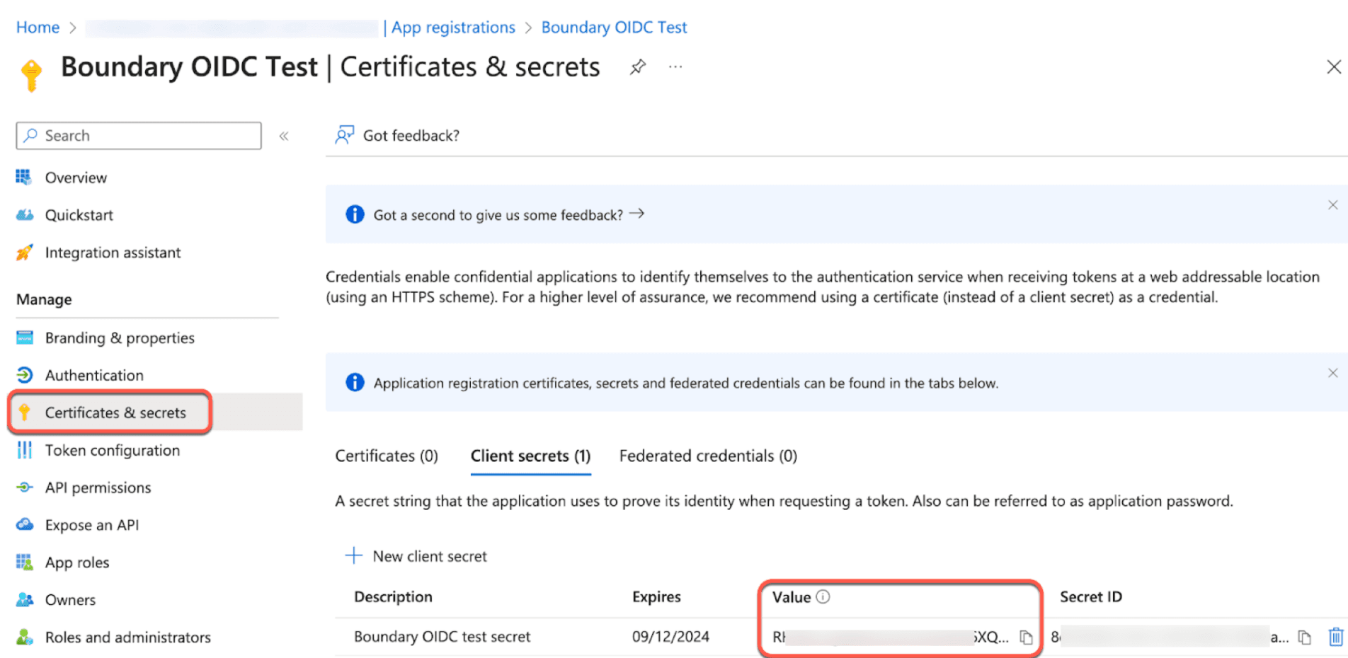oidc secret value