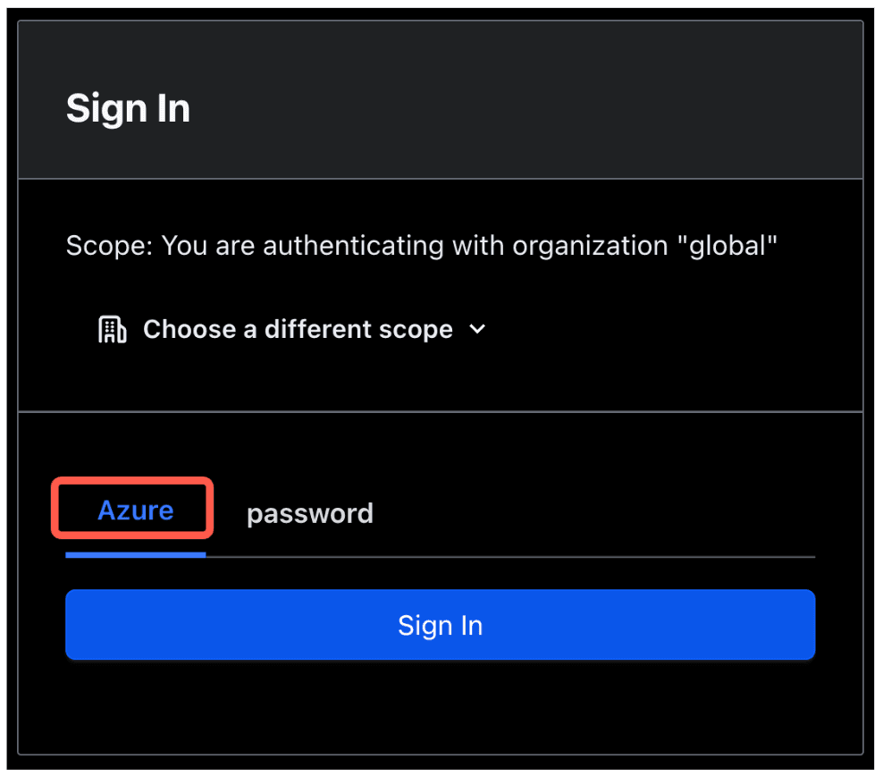 azure sign in