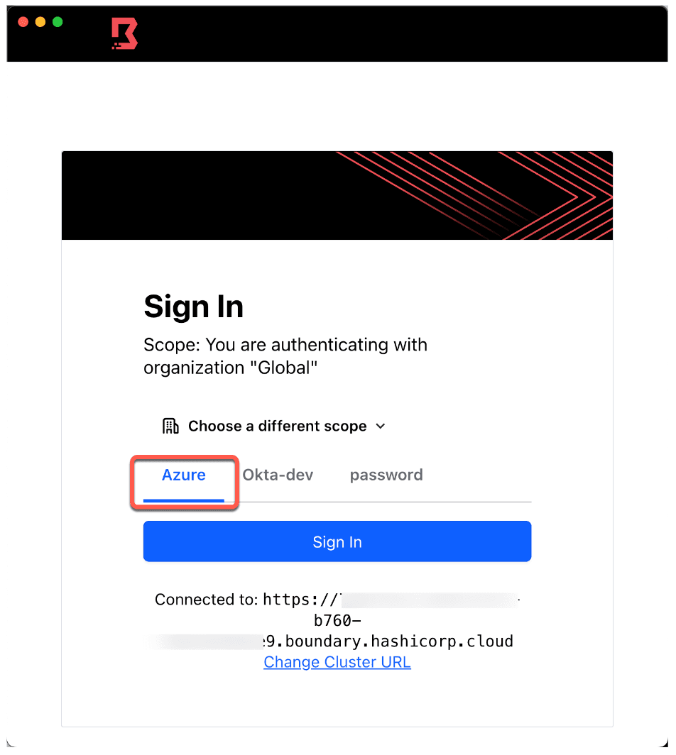 boundary azure sign in