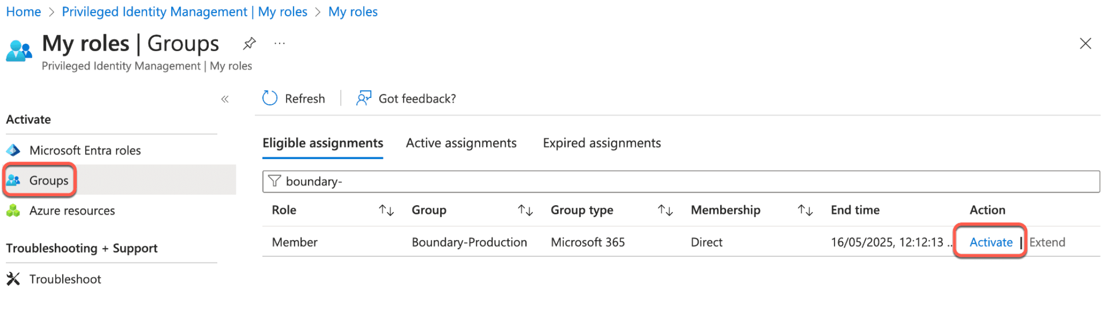 My roles groups