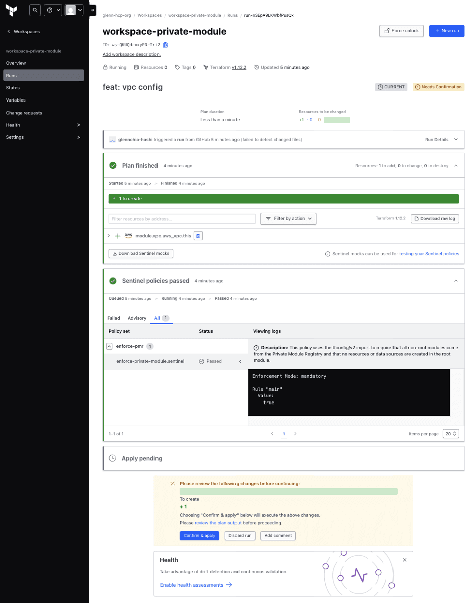 Workspace private module