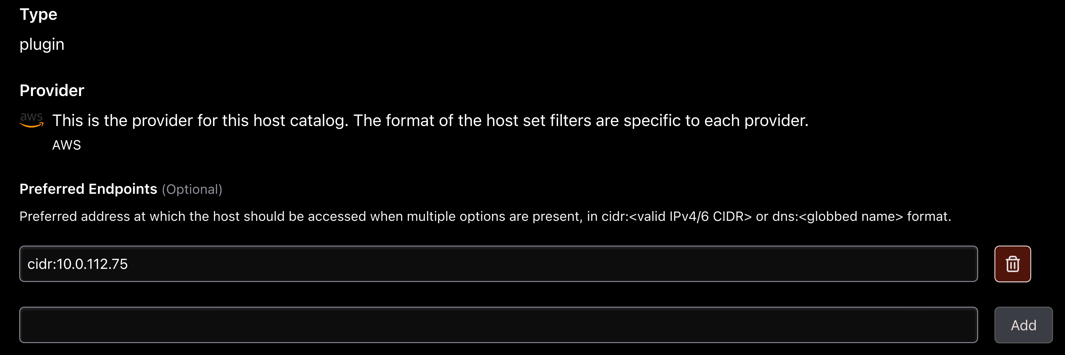 preferred endpoints field