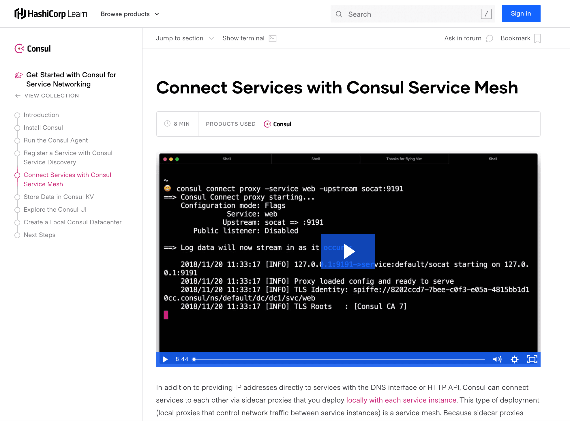 Consul Learn Tutorial