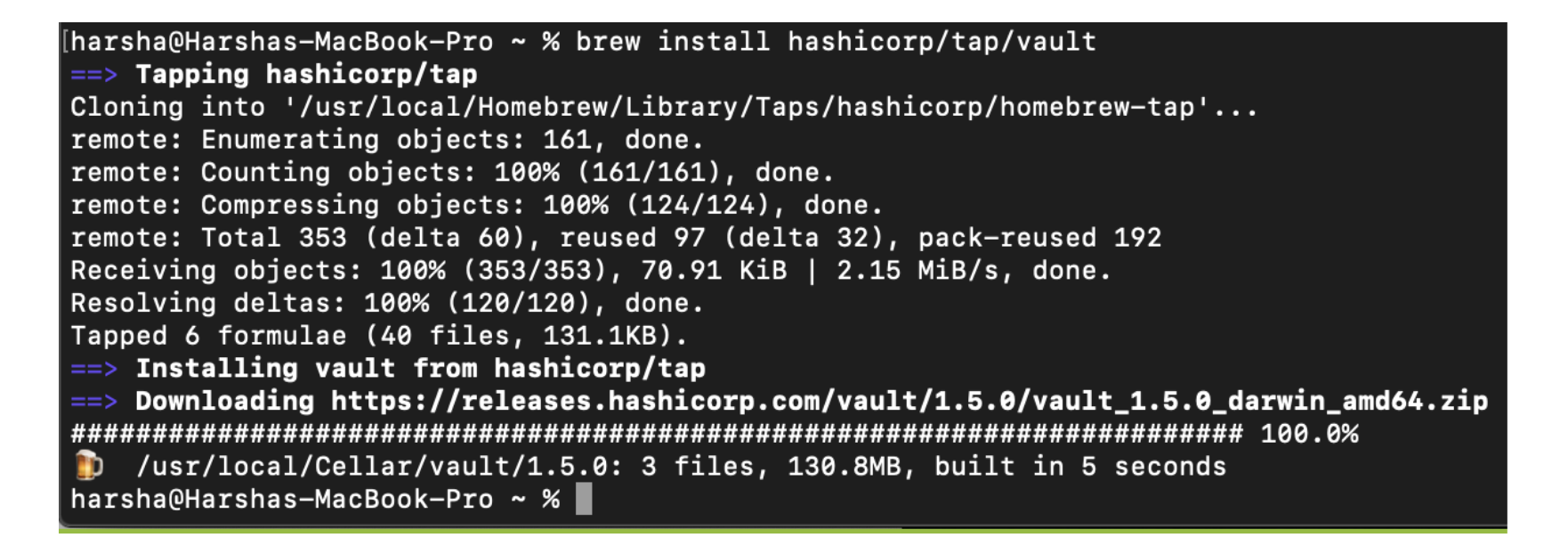 Homebrew tap being used in command line