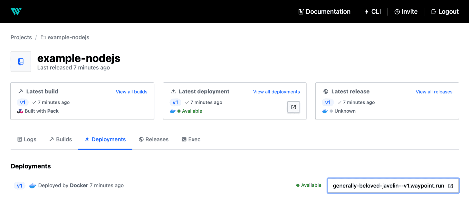 Deployment URLs in Waypoint UI