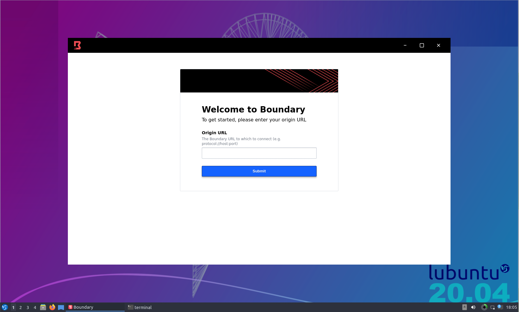 Boundary welcome page