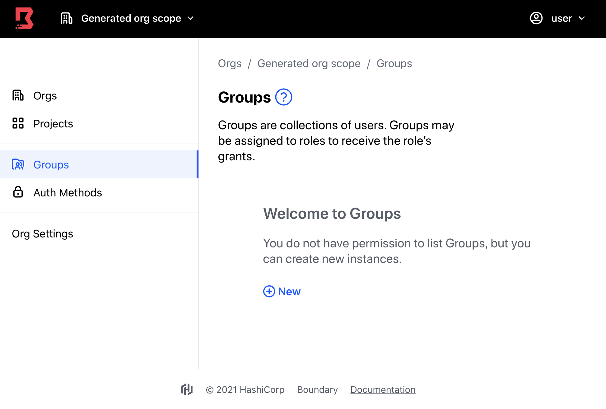 Permissions groups