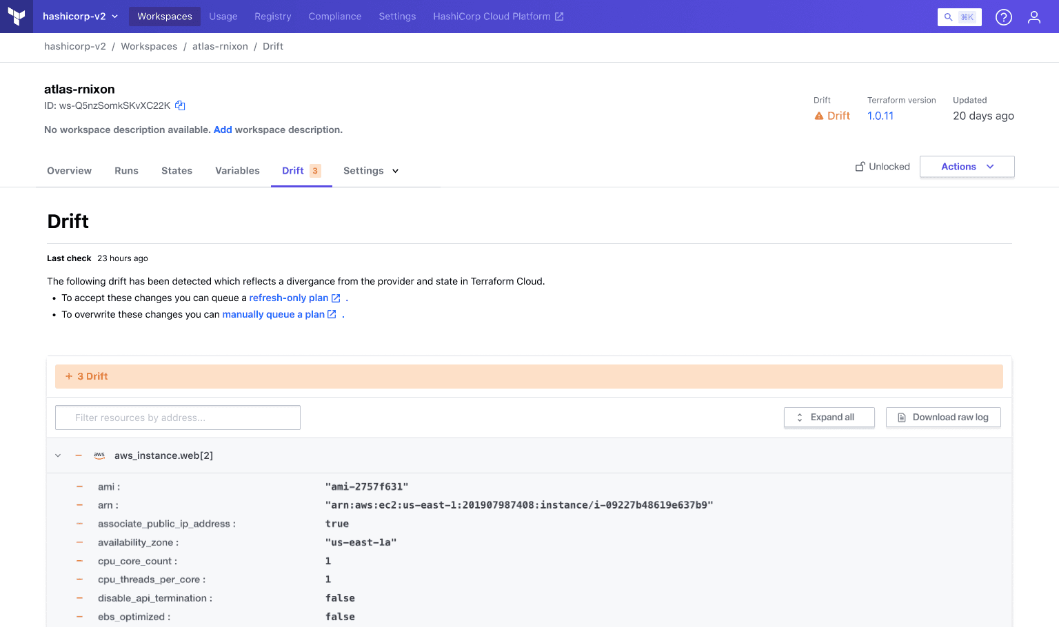 Drift detection