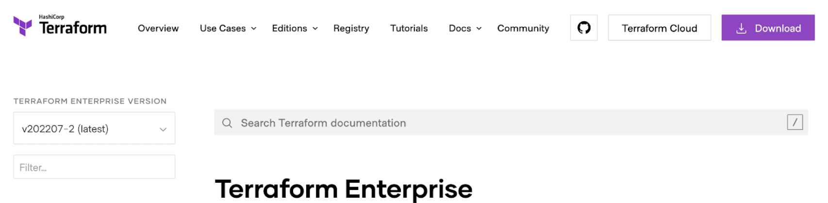 Versioned TFE docs