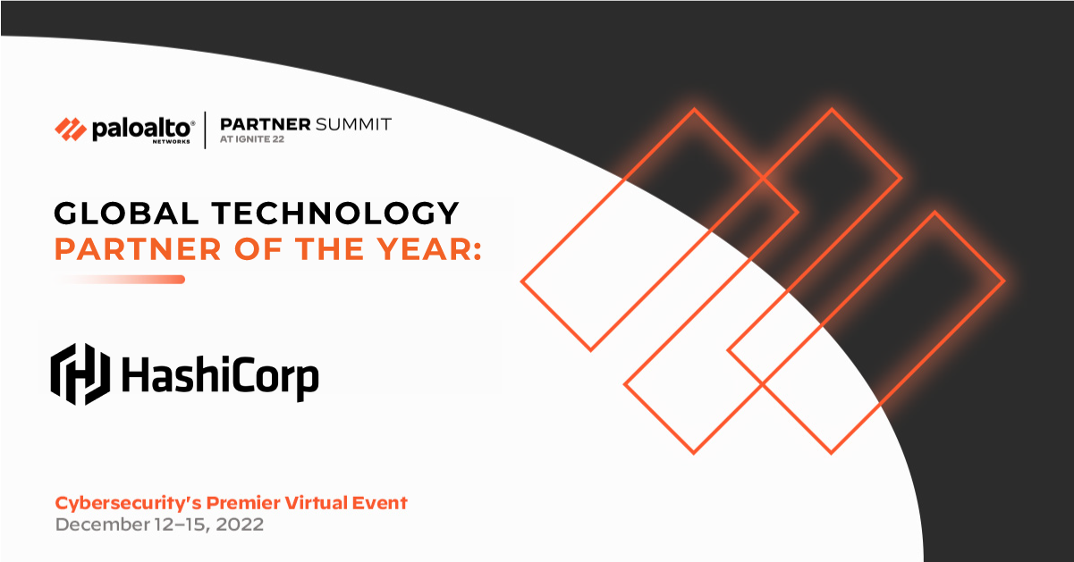 HashiCorp Awarded the Palo Alto Networks 2022 Global Technology Partner of the Year  
