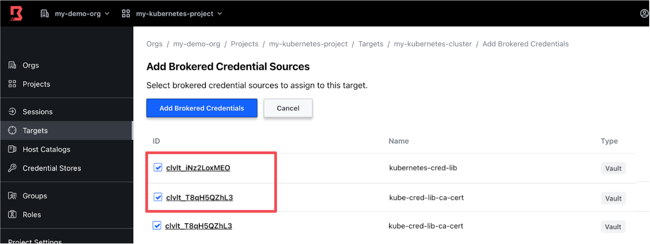 Add brokered credential sources