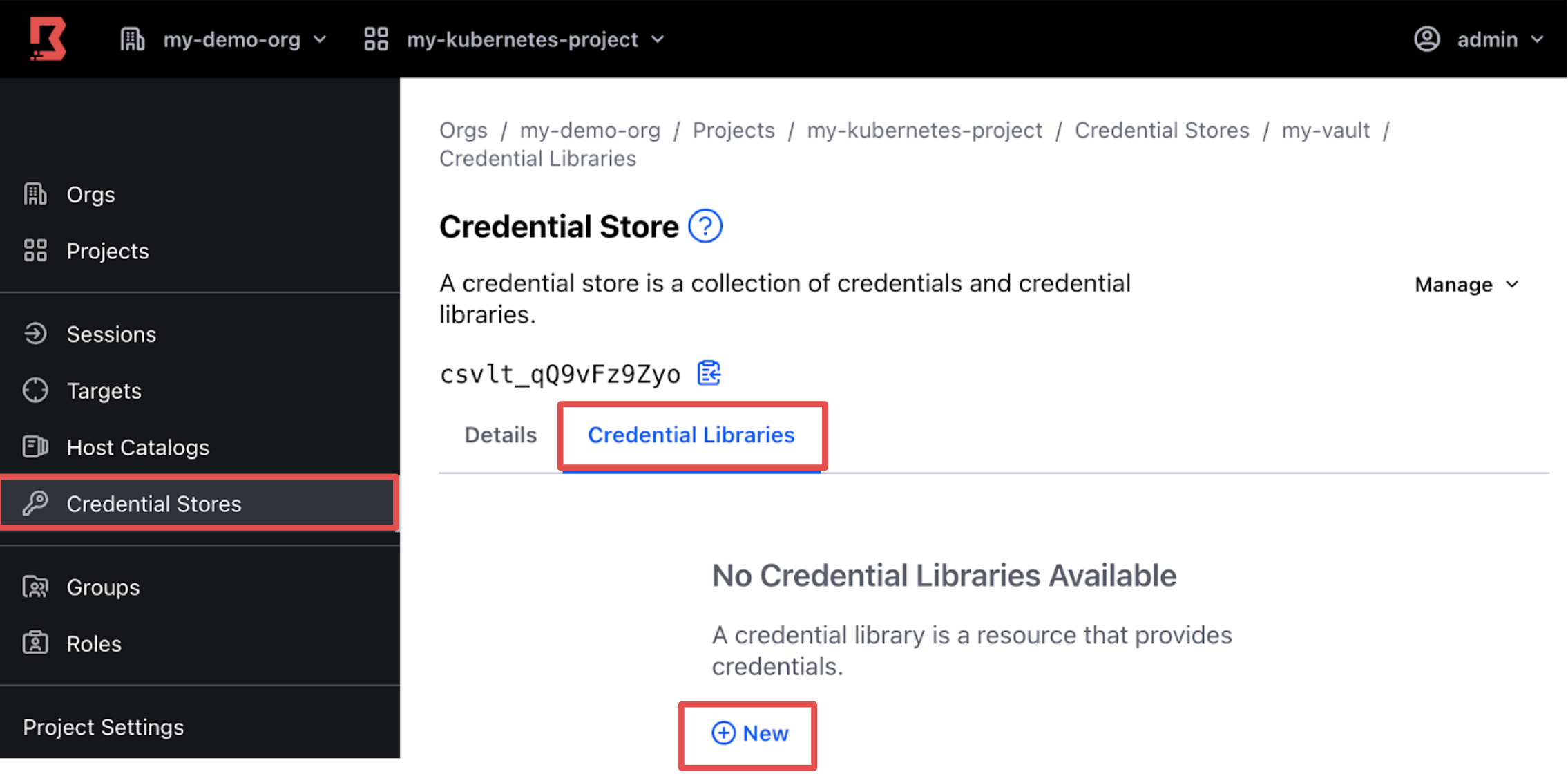 Credential libraries