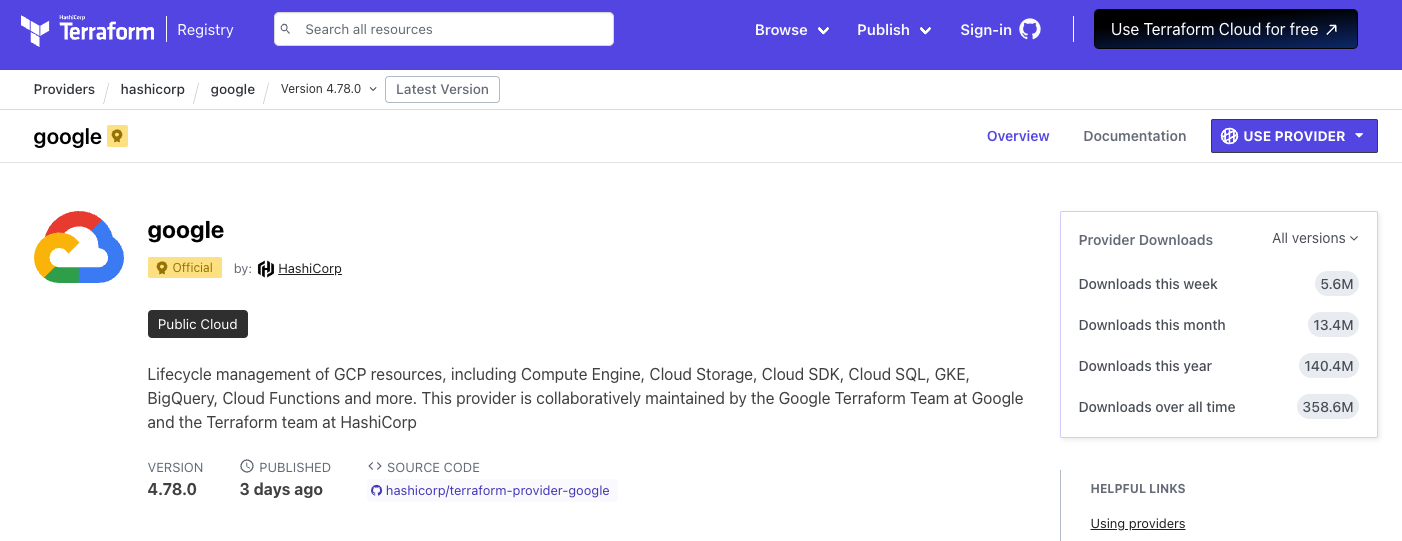 Google Cloud Terraform provider