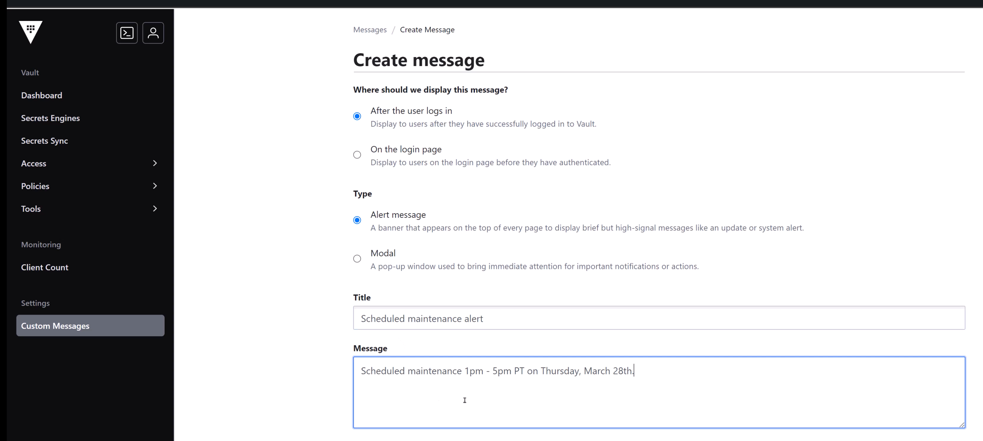 Create custom messages